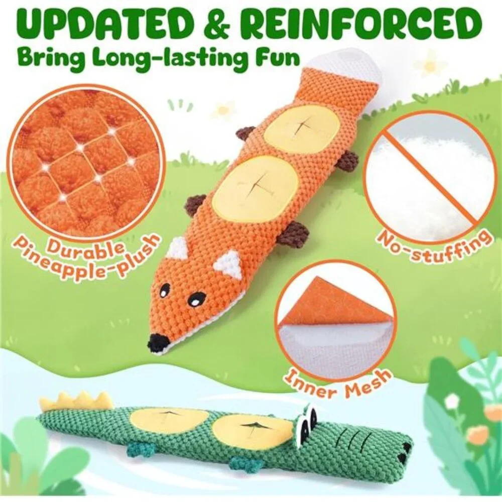 Dog Toys for Aggressive Chewers, 2 Pack No Stuffing Interactive Dog